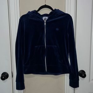 Juicy Couture Dark Blue Velvet Zip-Up Jacket